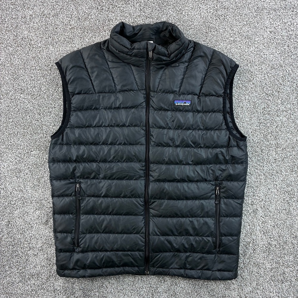Patagonia Down Sweater Vest Mens Medium Black Puffer Quilted 84621